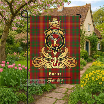Burns Tartan Garden Flag with Highland Thistle Cherish Family Crest Style