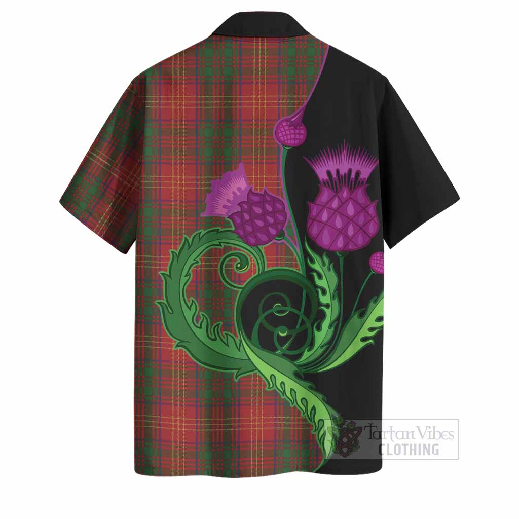 Burns Tartan Hawaiian Shirt Traditional Scottish Thistle