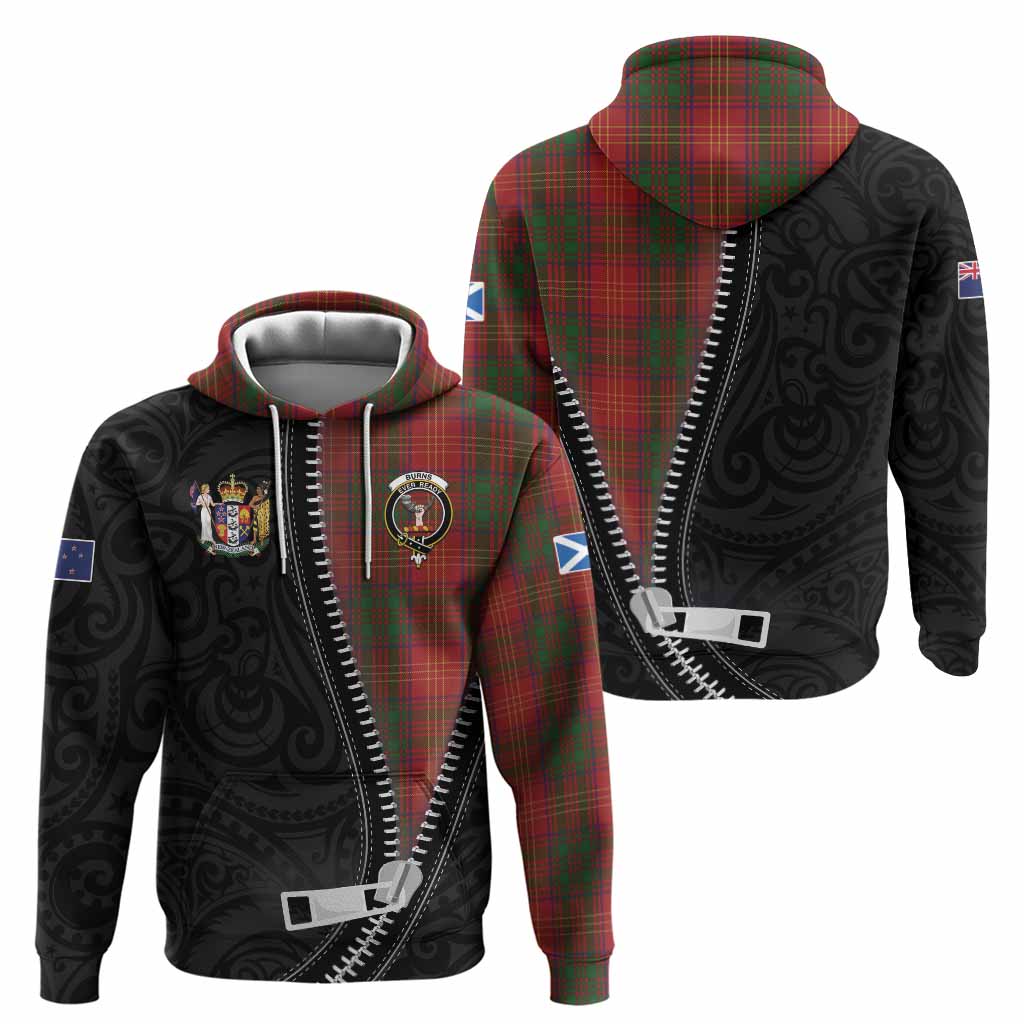 Burns Tartan Hoodie New Zealand Pattern Unique Zipper Stylized