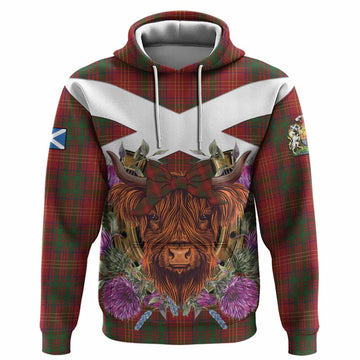Burns Tartan Hoodie Scottish Thistle Heilan Coo