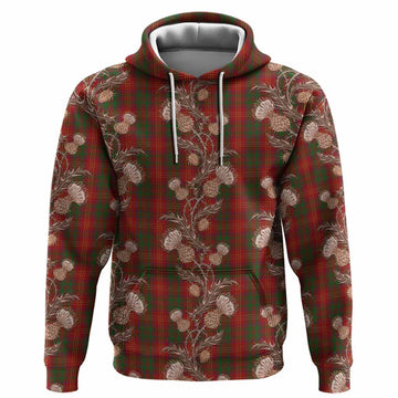 Burns Tartan Hoodie Seamless Scottish Thistle Flowers