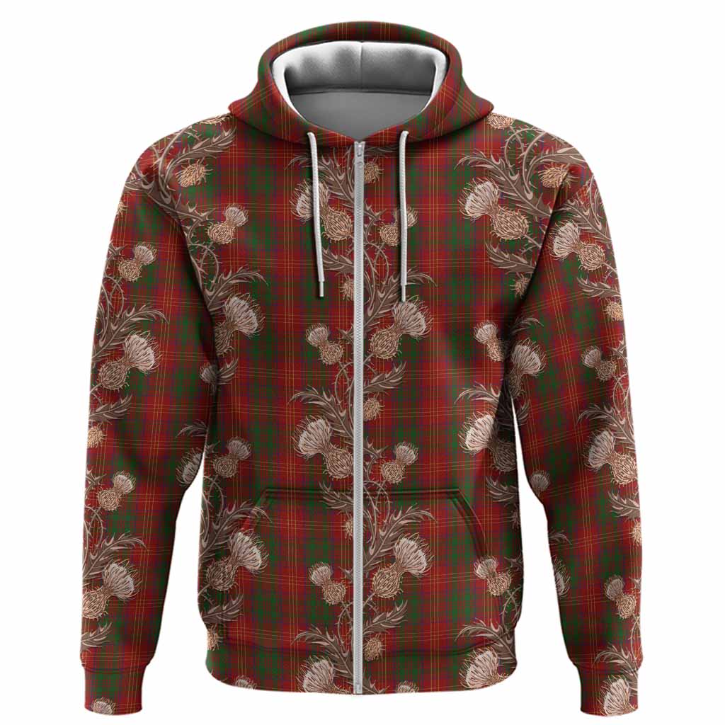 Burns Tartan Hoodie Seamless Scottish Thistle Flowers