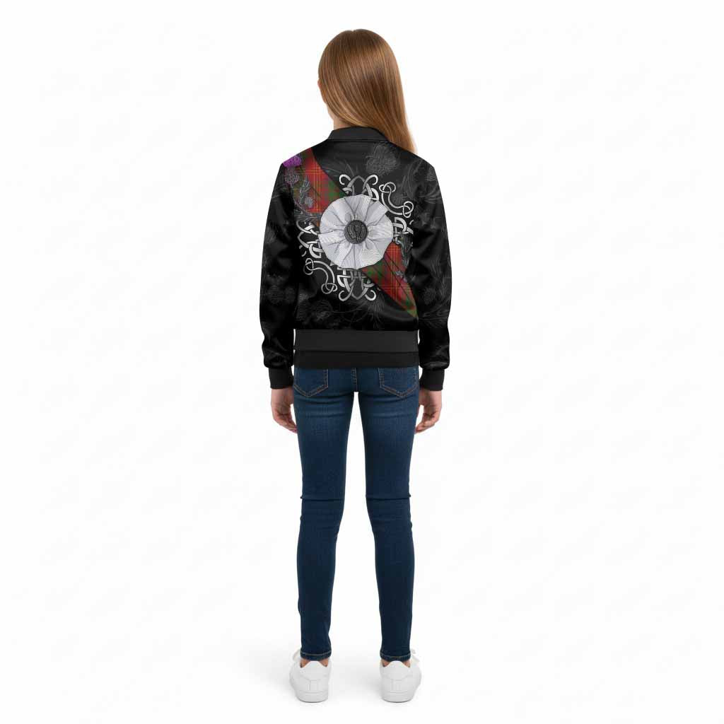 Burns Tartan Kid Bomber Jacket Jacobite White Rose - Tartan Vibes Clothing