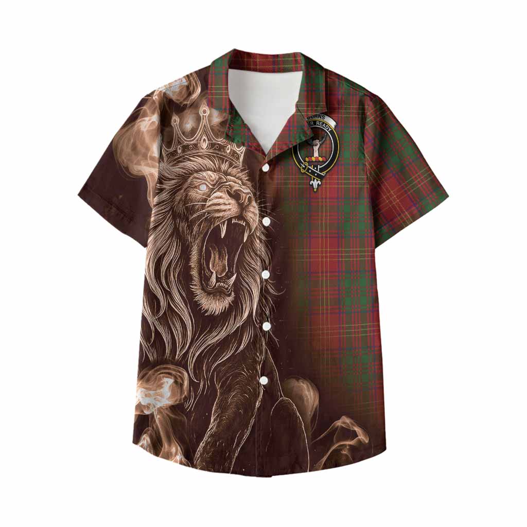Burns Tartan Kid Hawaiian Shirt Roaring Lion Heritage