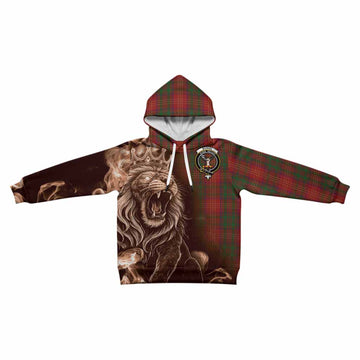 Burns Tartan Kid Hoodie Roaring Lion Heritage