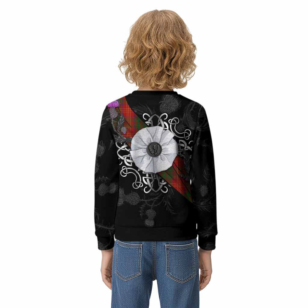 Burns Tartan Kid Knitted Sweatshirt Jacobite White Rose - Tartan Vibes Clothing
