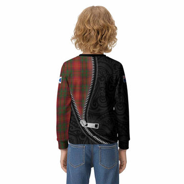 Burns Tartan Kid Knitted Sweatshirt New Zealand Pattern Unique Zipper Stylized