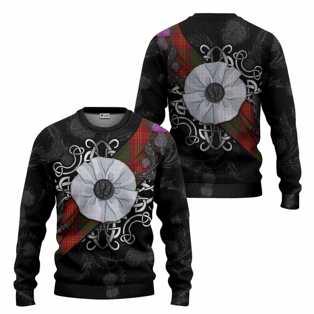 Burns Tartan Knitted Sweater Jacobite White Rose - Tartan Vibes Clothing