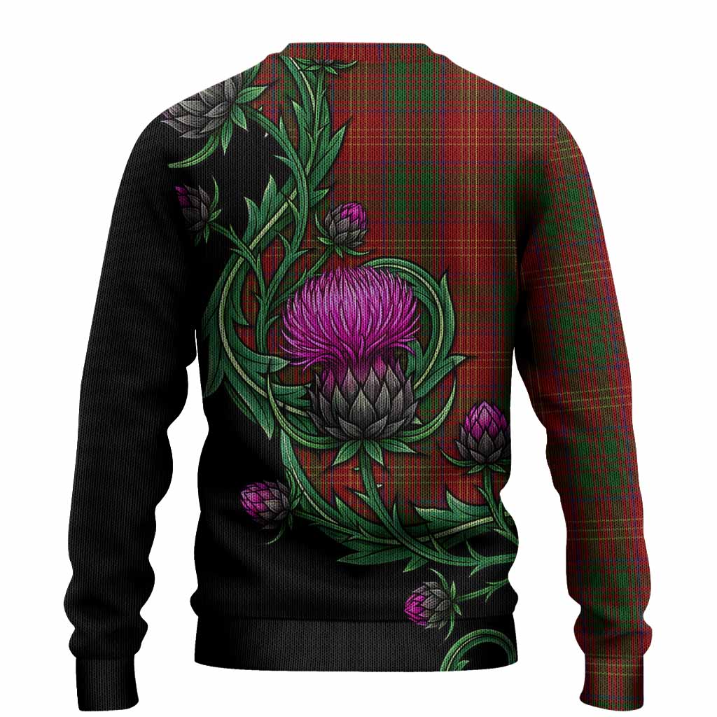 Burns Tartan Knitted Sweater Resilient Scottish Thistle - Tartan Vibes Clothing