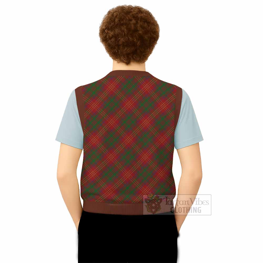 Burns Tartan  Knitted V-Neck Vest Cross Style