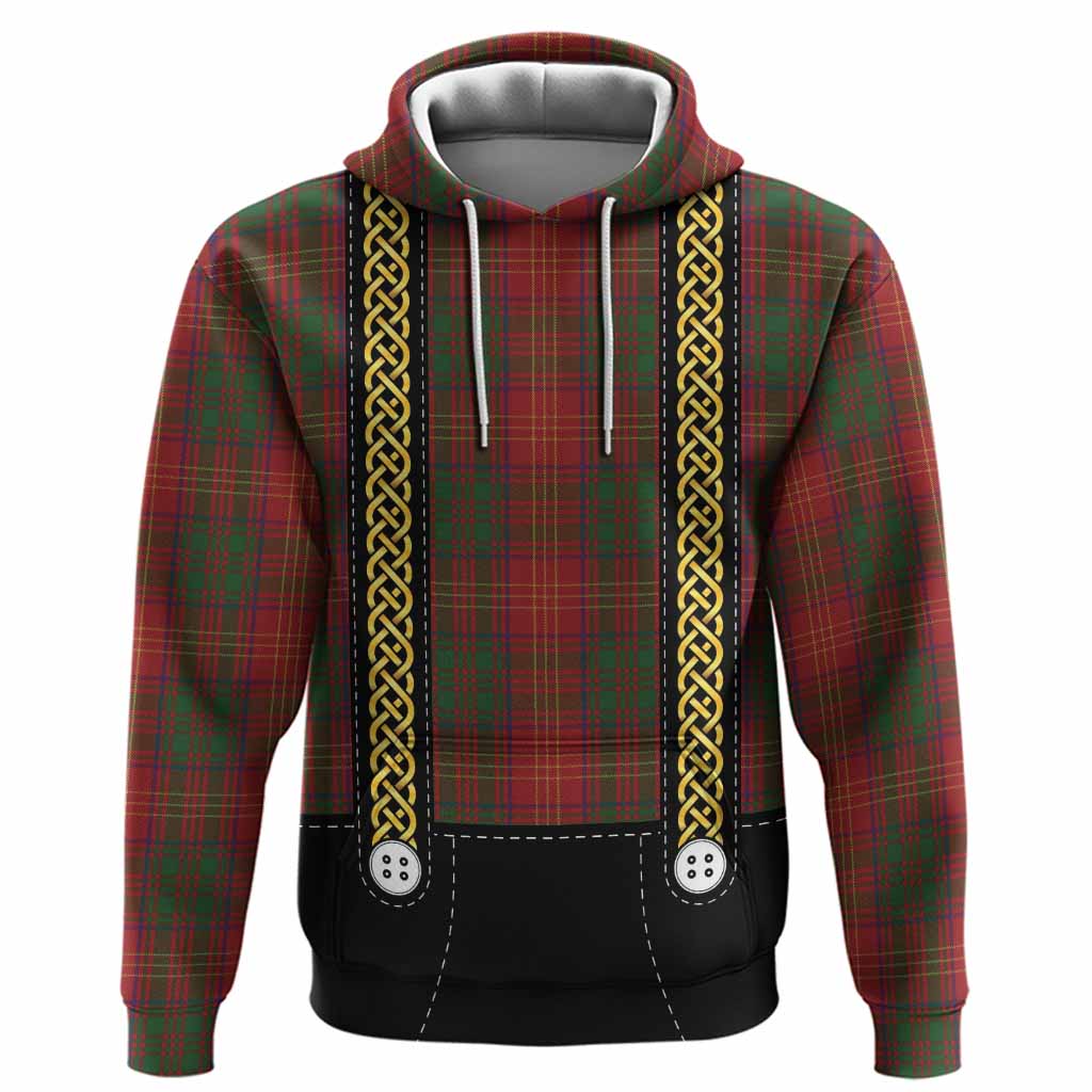 Burns Tartan Lederhosen Costume Hoodie Scotland Celtic Knot Motif