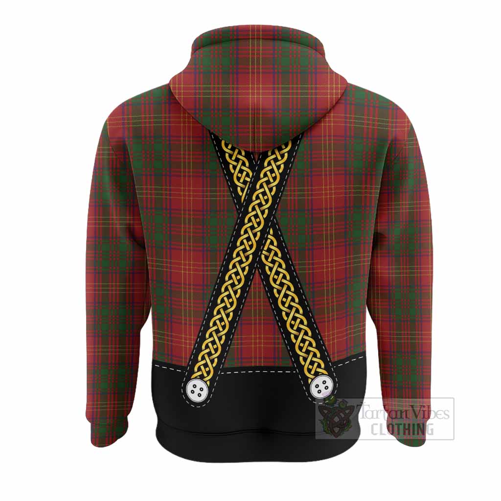 Burns Tartan Lederhosen Costume Hoodie Scotland Celtic Knot Motif