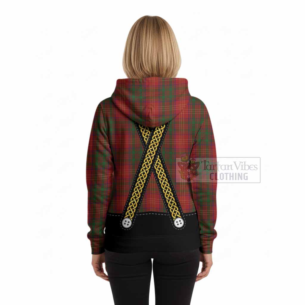 Burns Tartan Lederhosen Costume Hoodie Scotland Celtic Knot Motif