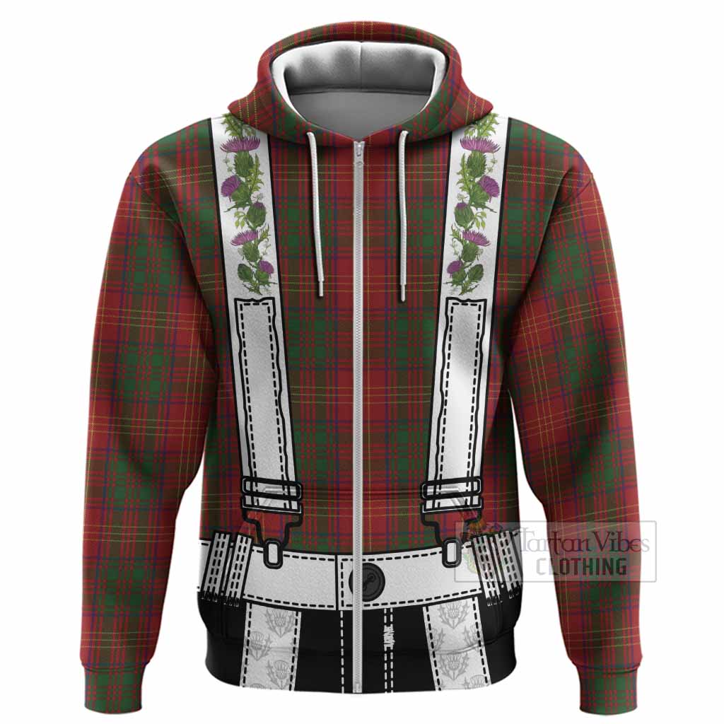 Burns Tartan Lederhosen Costume Hoodie Scotland Thistle Floral