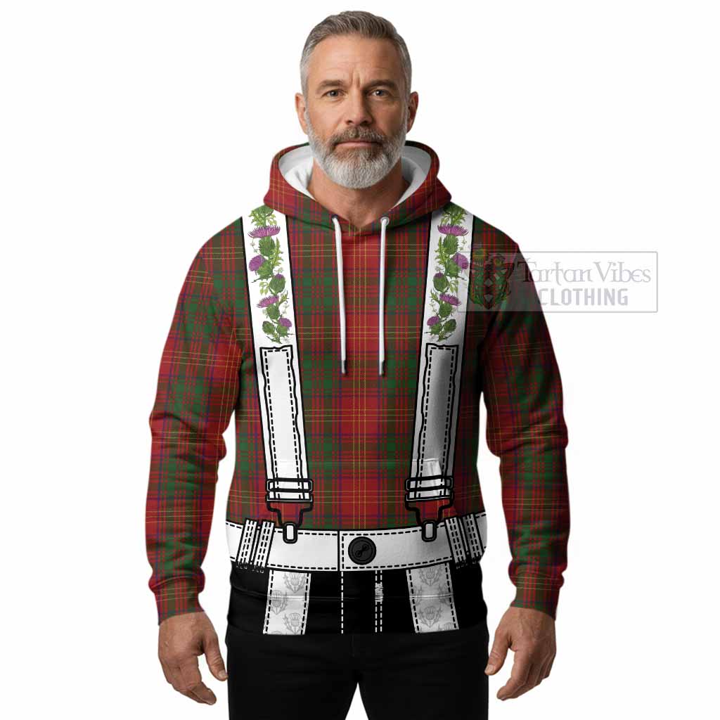 Burns Tartan Lederhosen Costume Hoodie Scotland Thistle Floral
