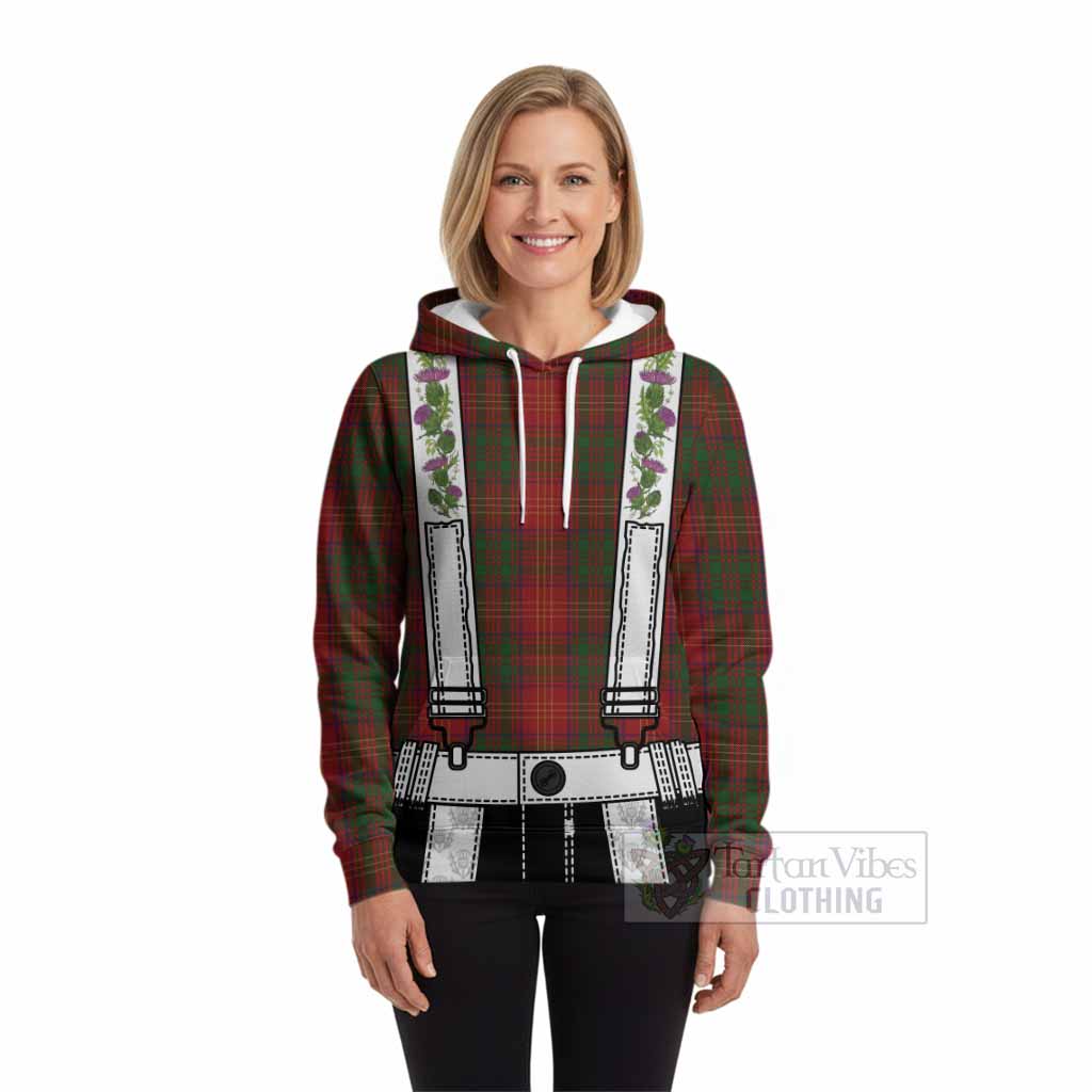 Burns Tartan Lederhosen Costume Hoodie Scotland Thistle Floral