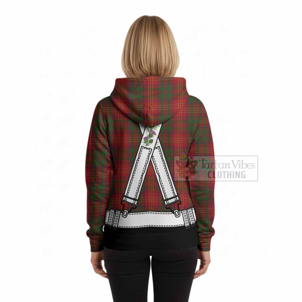 Burns Tartan Lederhosen Costume Hoodie Scotland Thistle Floral