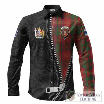 Burns Tartan Long Sleeve Button Shirts New Zealand Pattern Unique Zipper Stylized