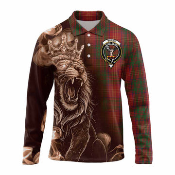 Burns Tartan Long Sleeve Polo Shirt Roaring Lion Heritage