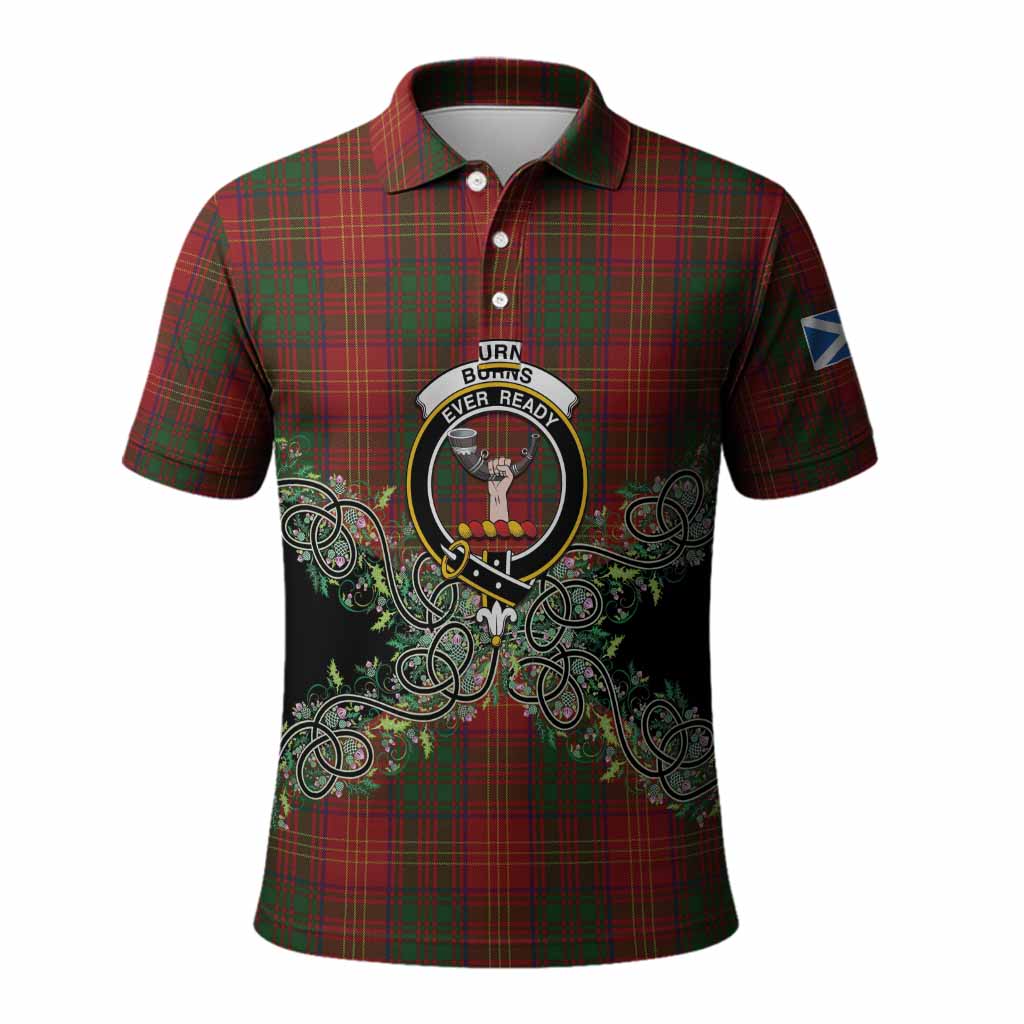 Burns Tartan Polo Shirt Thistle Scottish Spirit