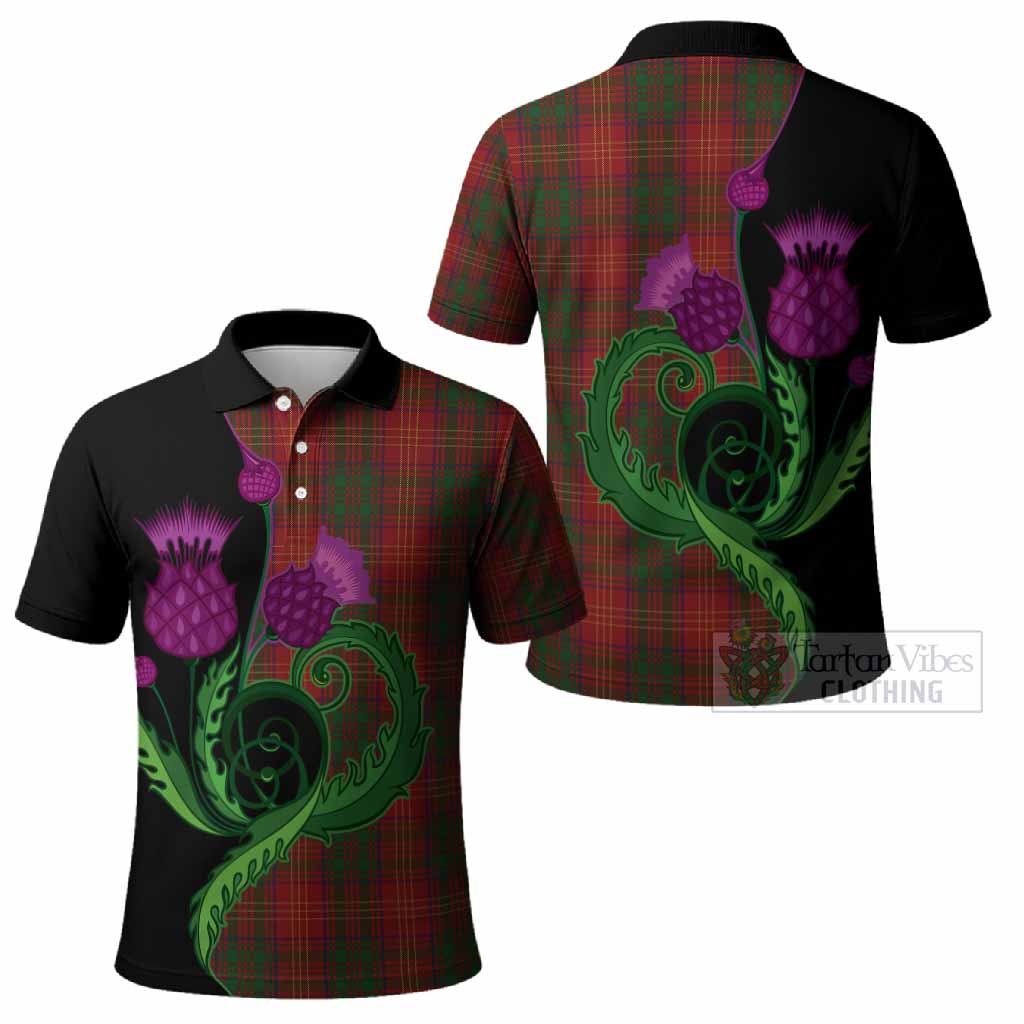 Burns Tartan Polo Shirt Traditional Scottish Thistle