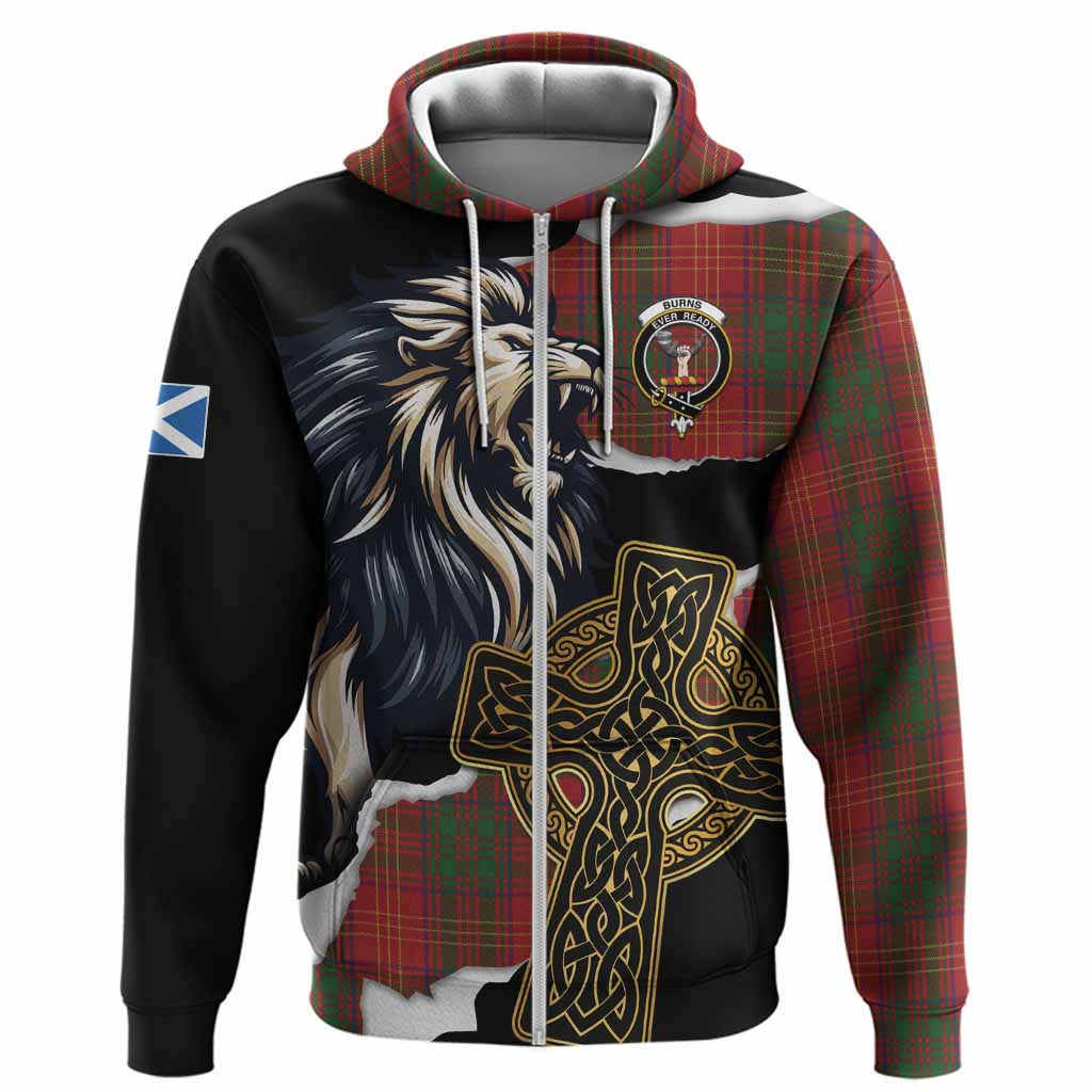 Burns Tartan Scottish Hoodie Lion Celtic Heritage