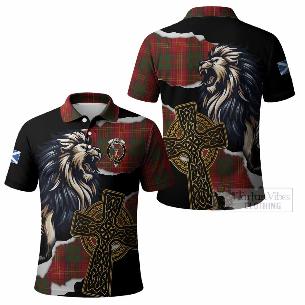 Burns Tartan Scottish Polo Shirt Lion Celtic Heritage