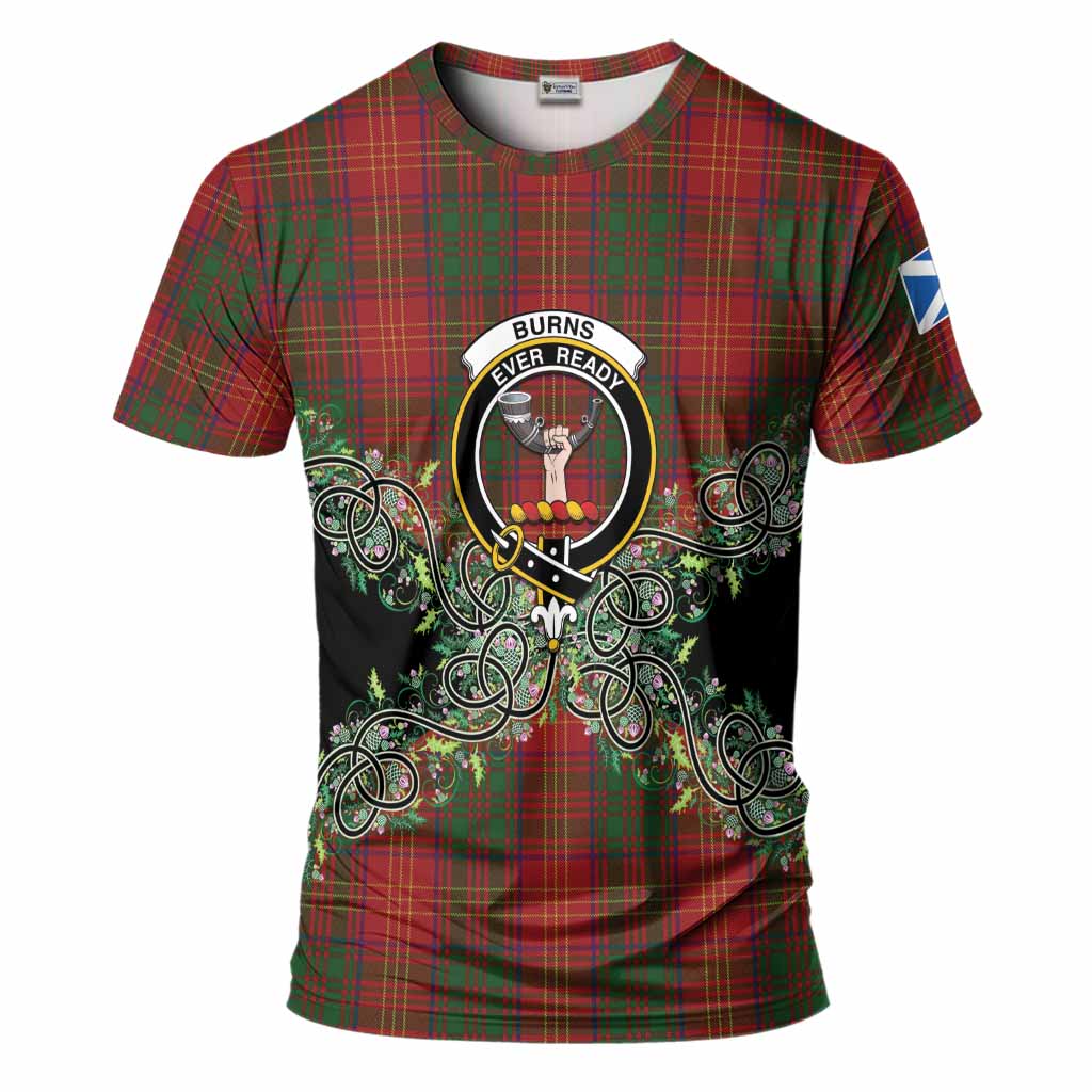 Burns Tartan T-Shirt Thistle Scottish Spirit