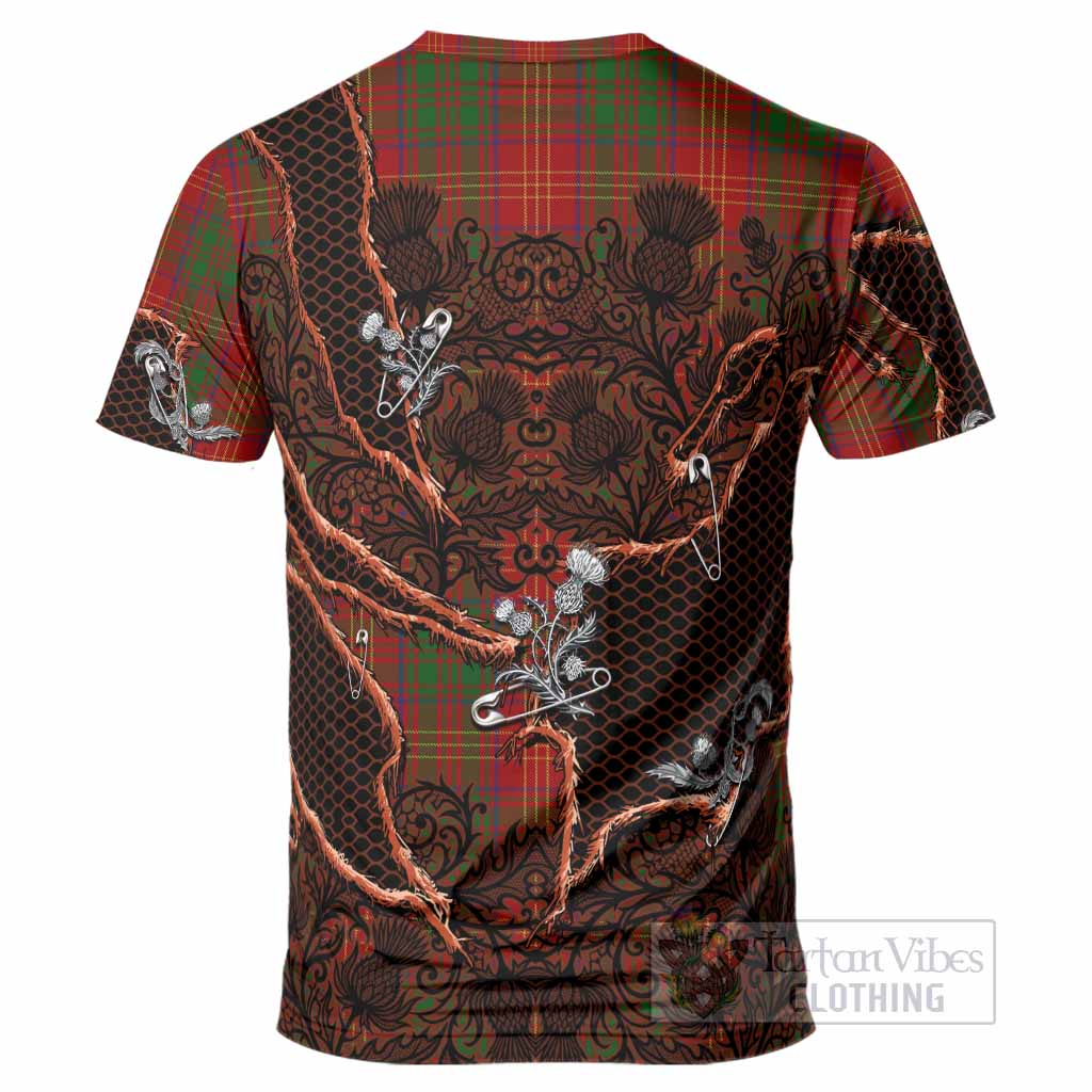 Burns Tartan Thistle Dark Gothic T-Shirt - Tartan Vibes Clothing