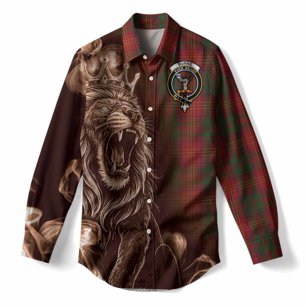 Burns Tartan Women Casual Shirt Roaring Lion Heritage