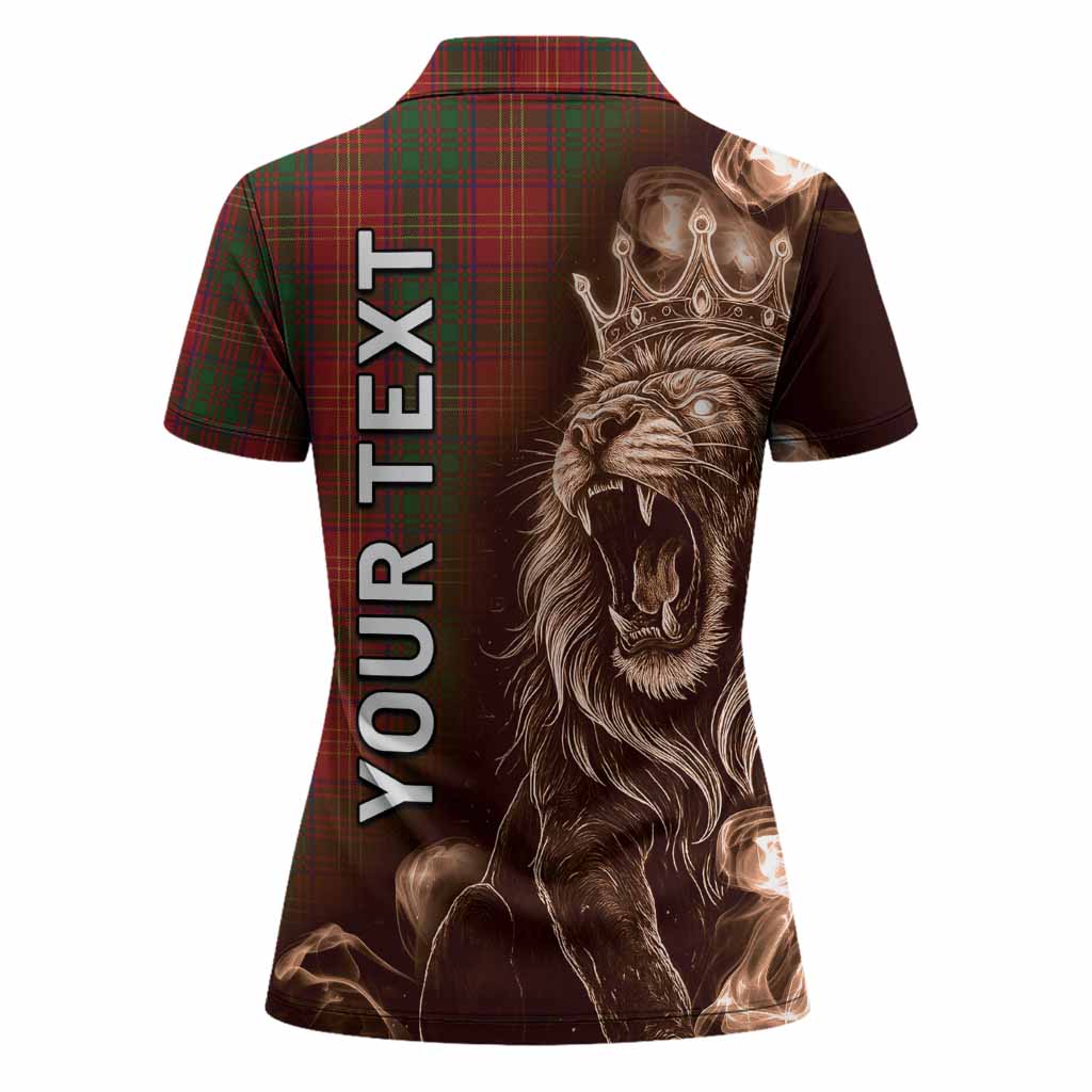 Burns Tartan Women Polo Shirt Roaring Lion Heritage