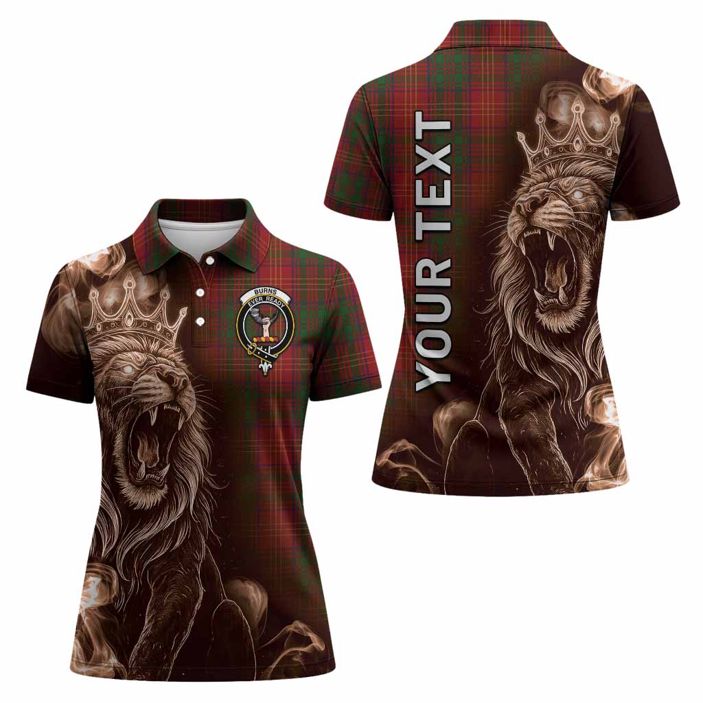 Burns Tartan Women Polo Shirt Roaring Lion Heritage