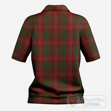 Burns Tartan Women’s Polo Sweater Top with Family Crest