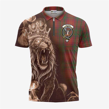 Burns Tartan Zipper Polo Shirt Roaring Lion Heritage