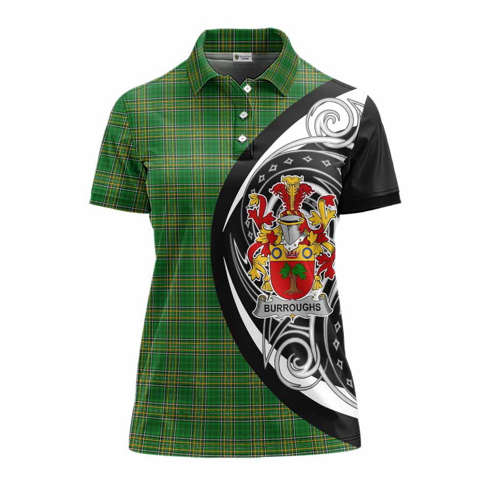 Burroughs Irish Clan Women's Polo Shirt Celtic Circle Style Women - Tartan Vibes Clothing