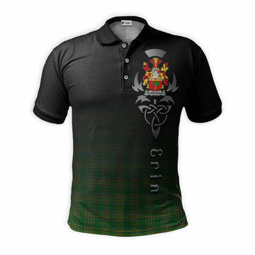 Tartan Vibes Clothing Burroughs Irish Clan Polo Shirt with Coat of Arms Erin Go Bragh Celtic Inspired