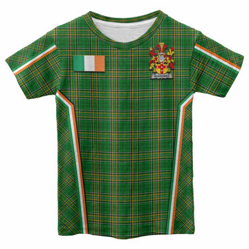 Burrowes Irish Clan Coat of Arm Tartan Kid T-shirt Flag Style