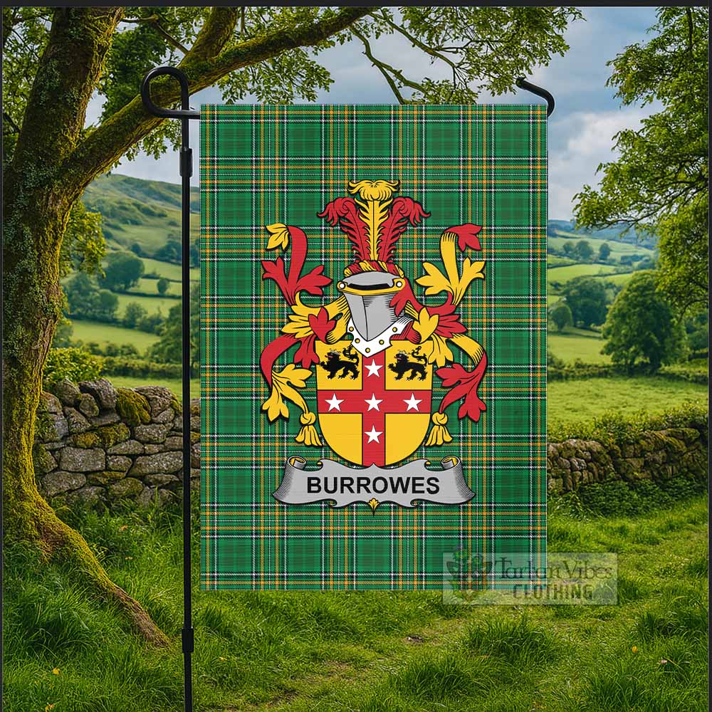 Burrowes Irish Clan Tartan Flag with Coat of Arms
