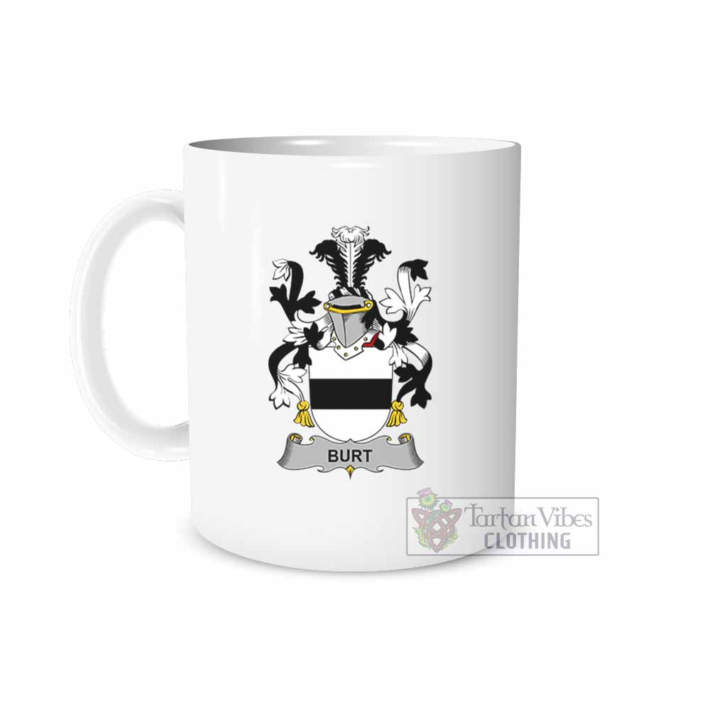 Burt Irish Clan Coat of Arms Ceramic Mug White - 2D-tartanvibesclothing