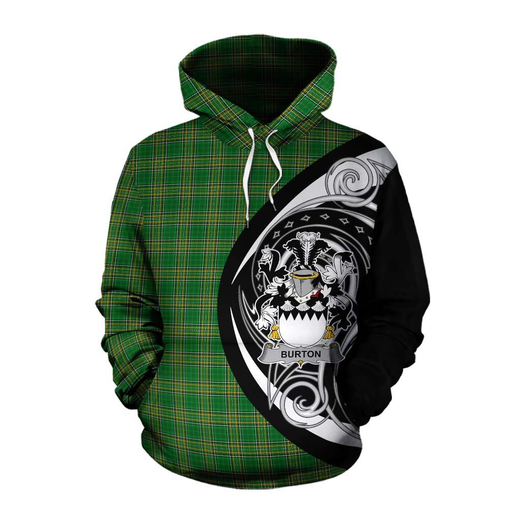 Tartan Vibes Clothing Burton Irish Clan Cotton Hoodie Celtic Circle Style
