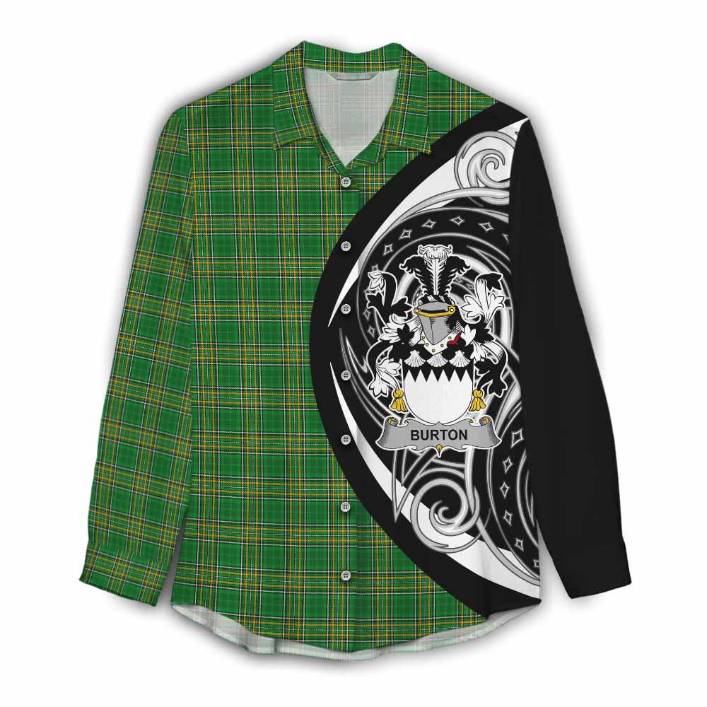 Burton Irish Clan Women's Casual Shirt Celtic Circle Style Female - Tartan Vibes Clothing