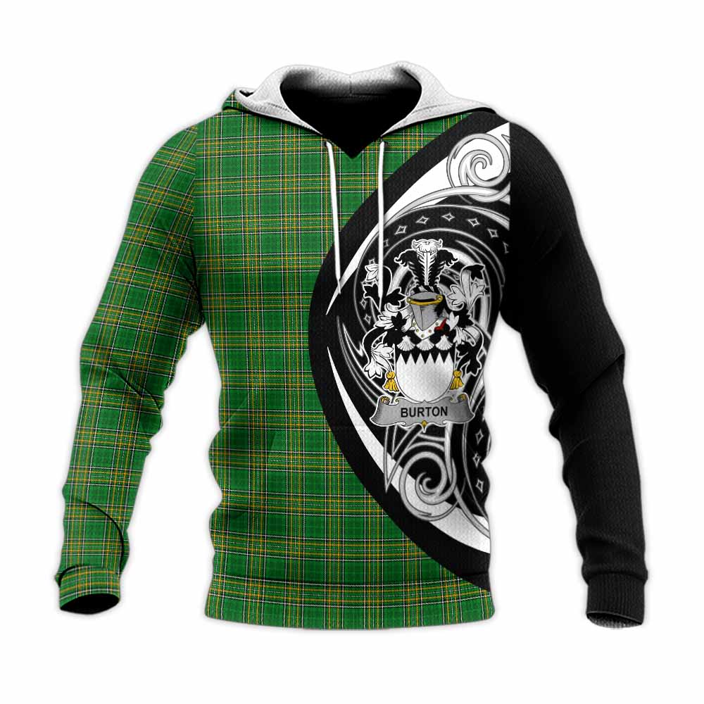 Burton Irish Clan Knitted Hoodie Celtic Circle Style Unisex Knitted Pullover Hoodie - Tartan Vibes Clothing