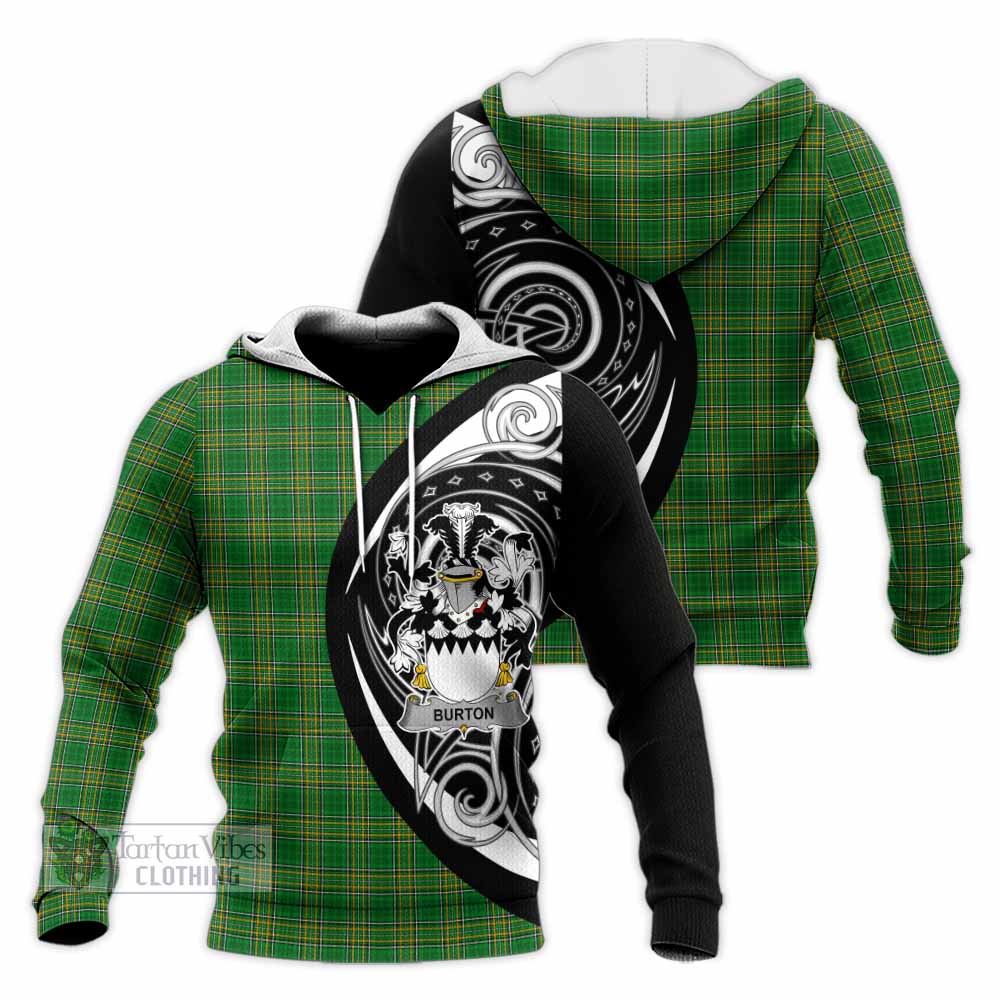 Burton Irish Clan Knitted Hoodie Celtic Circle Style - Tartan Vibes Clothing