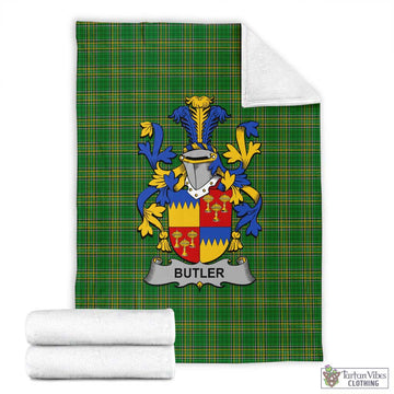 Butler Irish Clan Tartan Blanket with Coat of Arms X-Large 59 x 79 inches 150 x 200 cm - Tartan Vibes Clothing