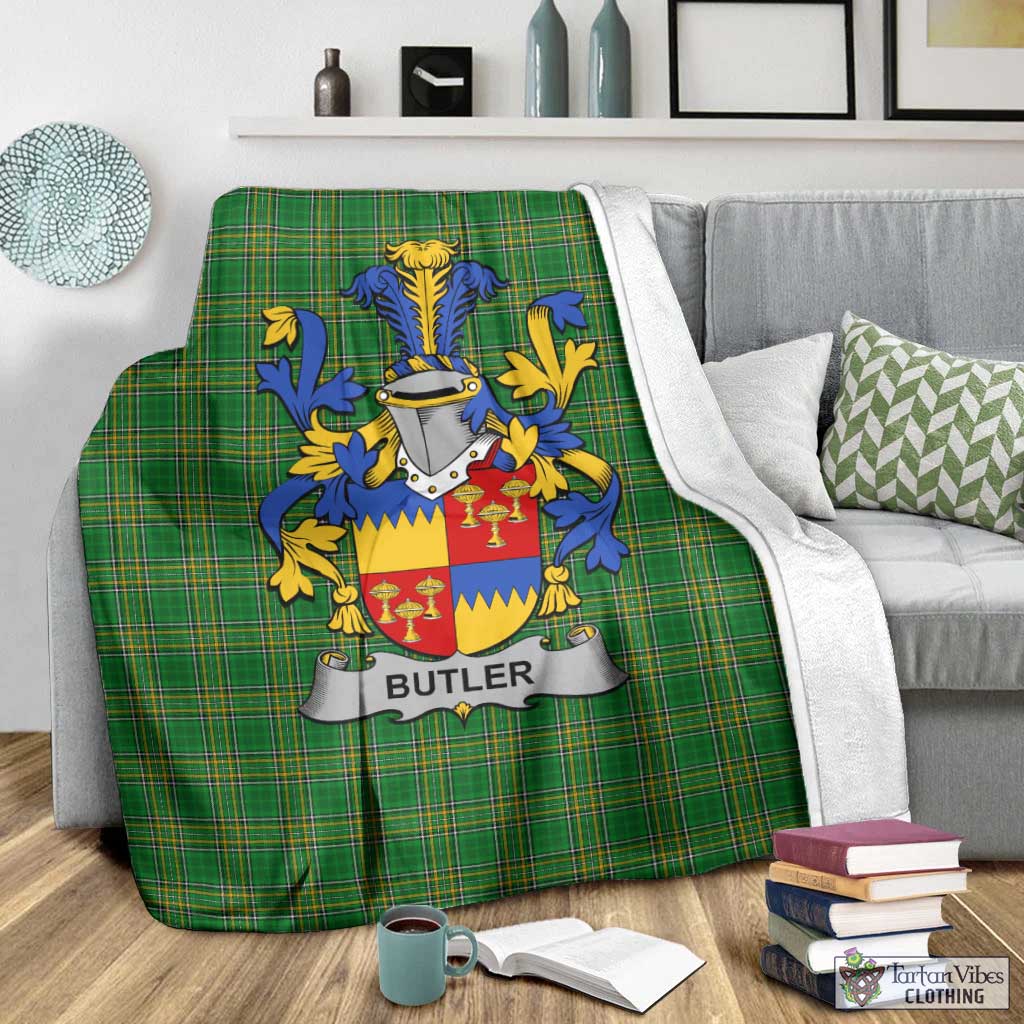Butler Irish Clan Tartan Blanket with Coat of Arms - Tartan Vibes Clothing