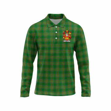 Butt Irish Clan Tartan Long Sleeve Polo Shirt with Coat of Arms Unisex - Tartan Vibes Clothing