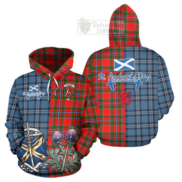 Butter Tartan Hoodie Happy St. Andrew's Day Half Tartan Style Zip Hoodie - Tartan Vibes Clothing