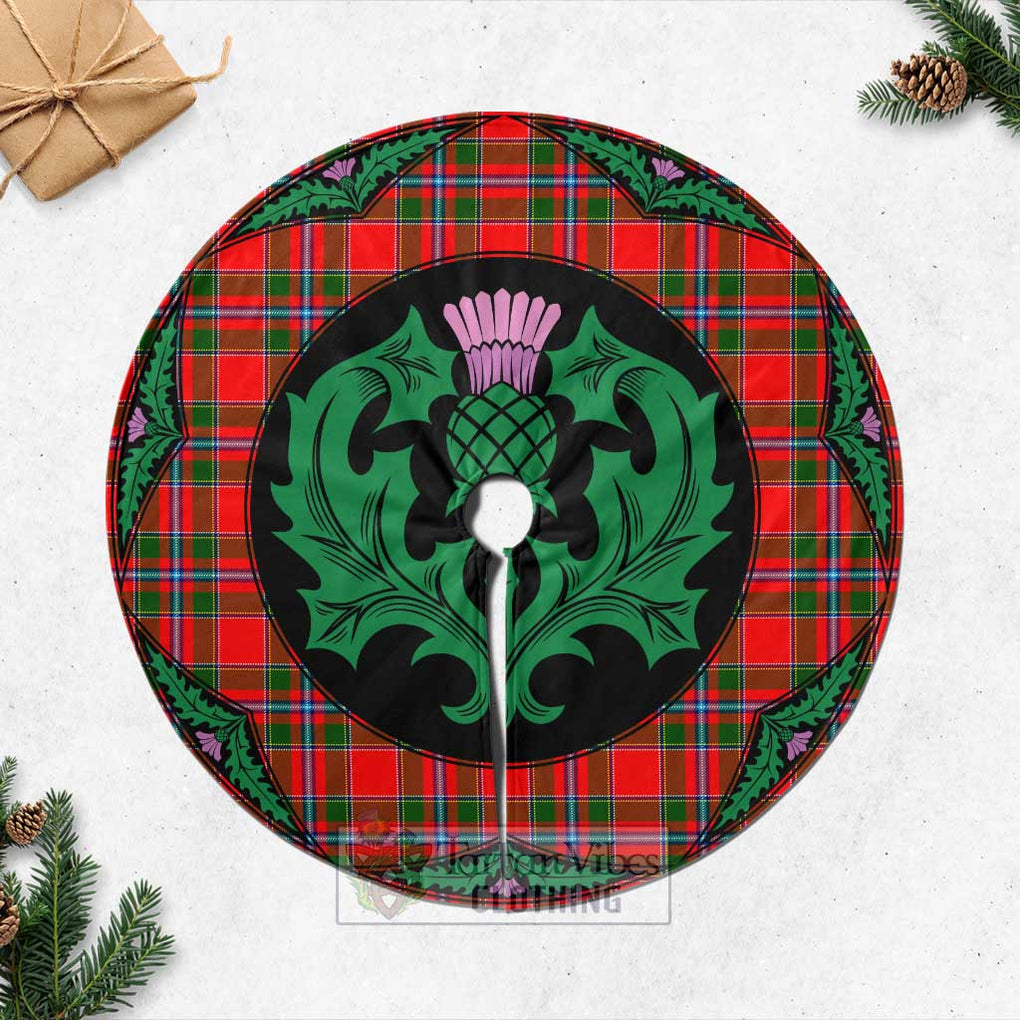 Butter Tartan Christmas Tree Skirt Scottish Thistle Style Casual Tree Skirts - Tartan Vibes Clothing