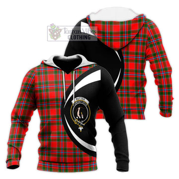 Butter Tartan Knitted Hoodie with Family Crest Circle Style Unisex Knitted Pullover Hoodie - Tartan Vibes Clothing