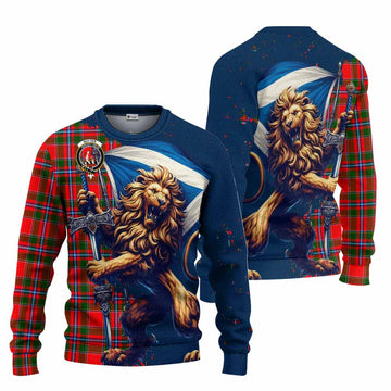 Butter Tartan Family Crest Knitted Sweater with Scottish Majestic Lion Unisex - Tartan Vibes Clothing